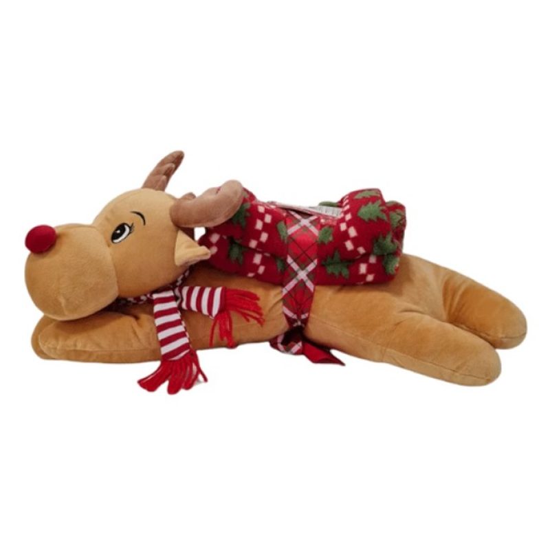 Hongu Set peluche e coperta natalizio per natale idea regalo cuscin...