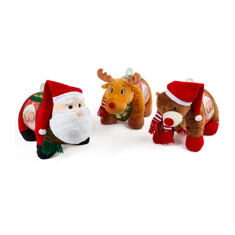 Set peluche e coperta 90x75cm natalizio per natale idea regalo cuscino copertina