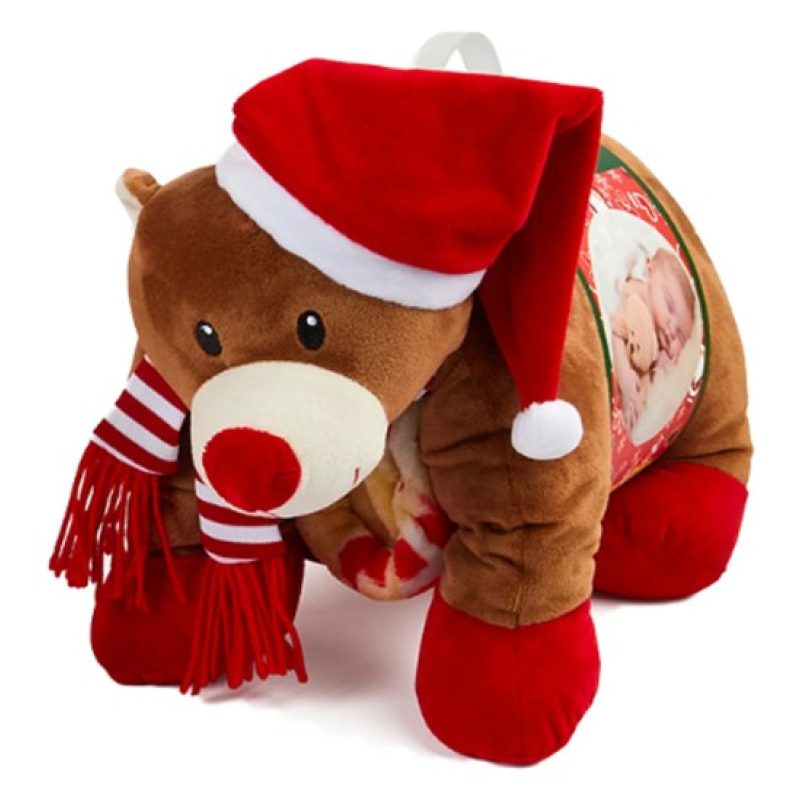 Hongu Set peluche e coperta 90x75cm natalizio per natale idea regal...