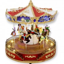 Giostrina Giostra Musicale Carosello Carillon Legno Cavalli rotante luminoso