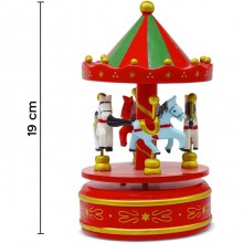 Giostrina Giostra Musicale Carosello Carillon Legno Cavalli rotante luminoso