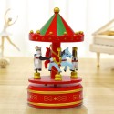 Giostrina Giostra Musicale Carosello Carillon Legno Cavalli rotante luminoso