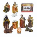 Set 10 Pezzi Natività Pastori Presepe in Resina 10 cm Decoro