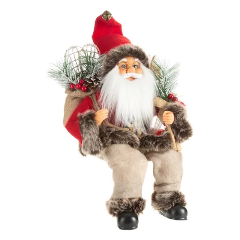 Hongu Babbo natale Noel baba 40Cm Seduto decorazioni natale Addobbo...