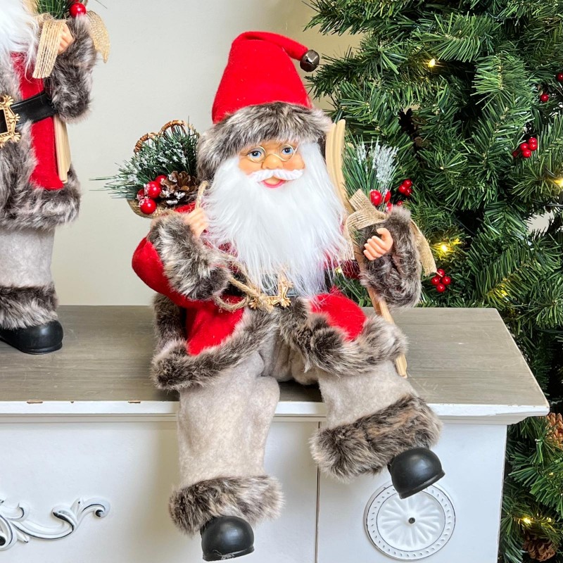 Hongu Babbo natale Noel baba 40Cm Seduto decorazioni natale Addobbo...