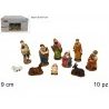 Due Esse Set 10 Pezzi Natività Pastori Presepe In Resina colorata 9...