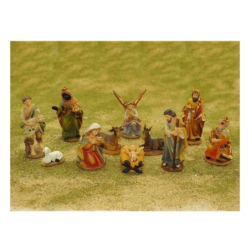 Due Esse Set 10 Pezzi Natività Pastori Presepe In Resina colorata 9...
