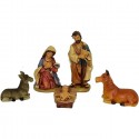 Set 5 Pezzi Natività Presepe In Resina Sacra famiglia 9 cm Decoro Natale