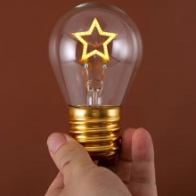Lampadina filamento stella E27  ricaricabile retro luce decorativa natalizia