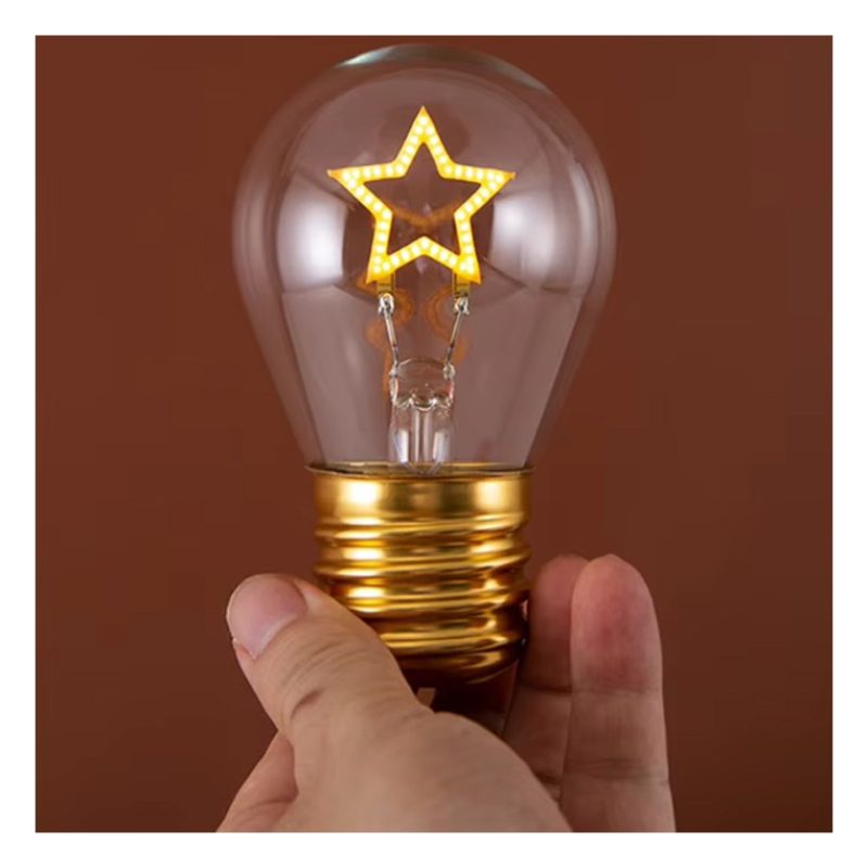 Delin Lampadina filamento stella E27 ricaricabile retro luce decora...