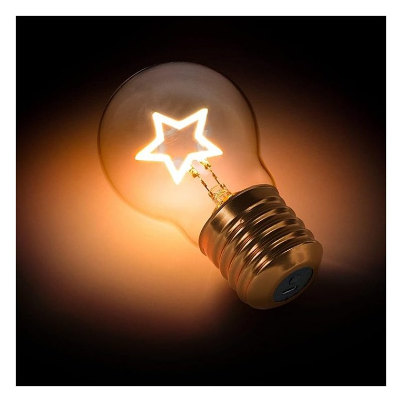 Delin Lampadina filamento stella E27 ricaricabile retro luce decora...