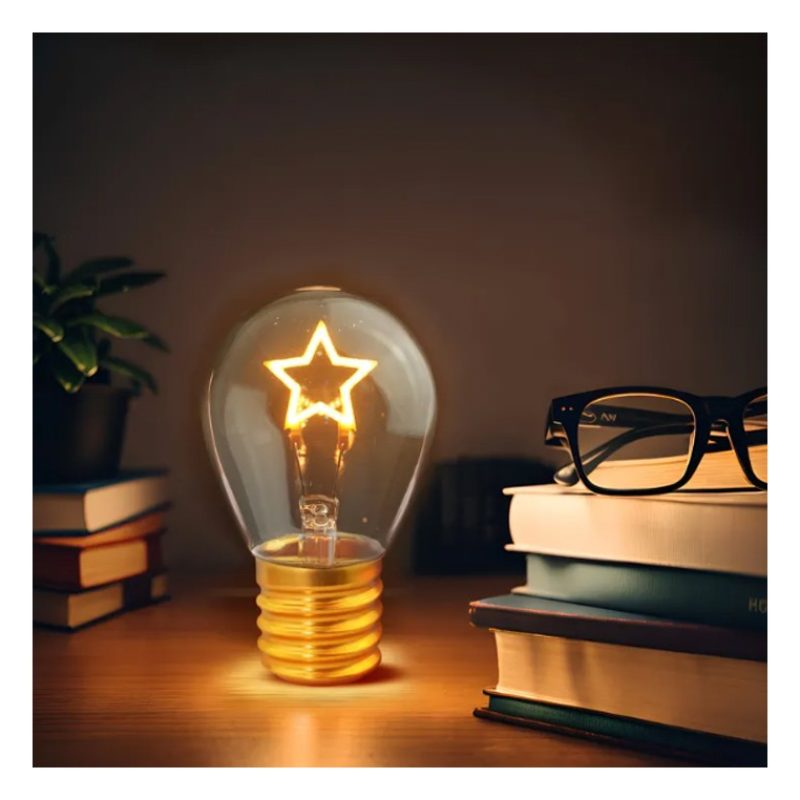 Delin Lampadina filamento stella E27 ricaricabile retro luce decora...