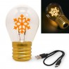 Delin Lampadina filamento fiocco di neve E27 vintage luce decorativ...