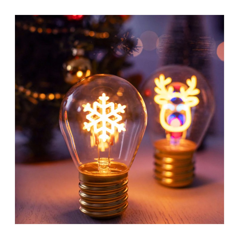 Delin Lampadina filamento fiocco di neve E27 vintage luce decorativ...