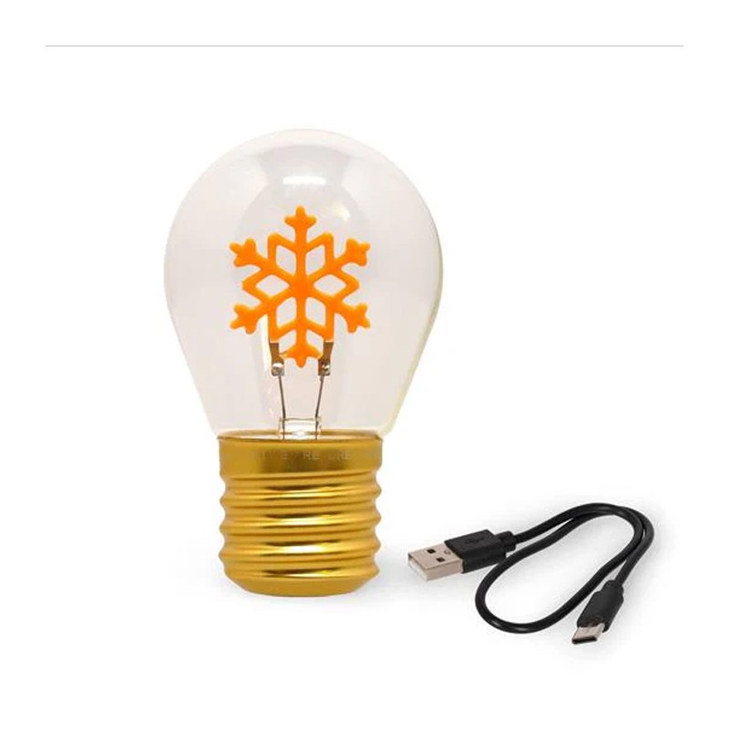 Delin Lampadina filamento fiocco di neve E27 vintage luce decorativ...