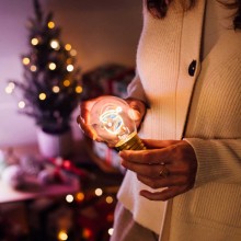 Lampadina filamento Omino pan di zenzero USB vintage luce decorativa natalizia