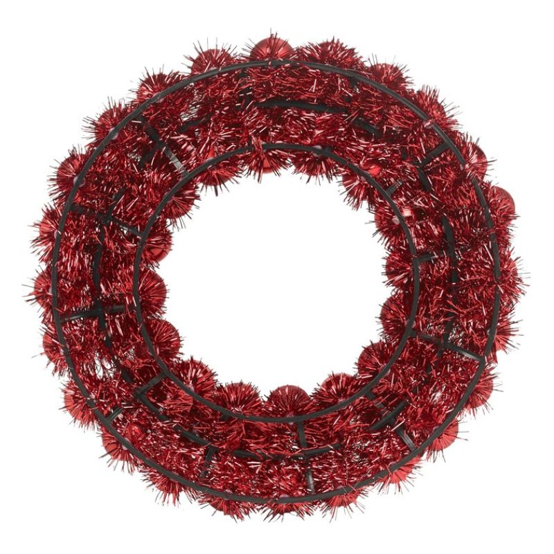 Hongu Ghirlanda natalizia rossa 36 cm artificiale festone Corona ad...