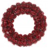 Hongu Ghirlanda natalizia rossa 36 cm artificiale festone Corona ad...