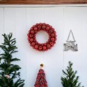 Ghirlanda natalizia rossa 36 cm artificiale festone Corona addobbi di natale