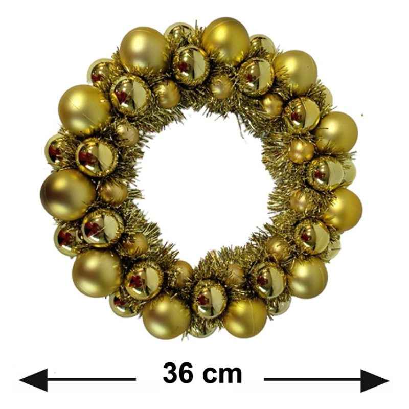 Hongu Ghirlanda natalizia oro 36 cm artificiale festone Corona addo...