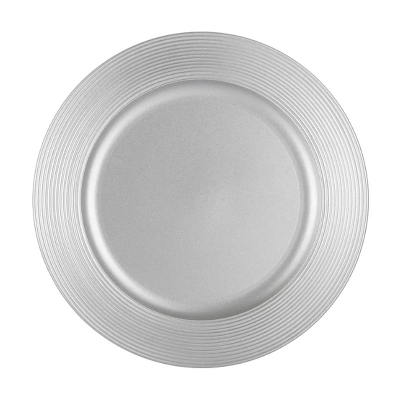 24x Sottopiatti Natalizi In Plastica 33cm Decorazioni Natale Per Tavola argento