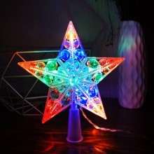 Puntale luminoso per albero di natale proiettore LED forma stella RGB a batteria