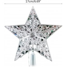 Puntale luminoso per albero di natale proiettore LED forma stella RGB a batteria