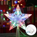 Puntale luminoso per albero di natale proiettore LED forma stella RGB a batteria