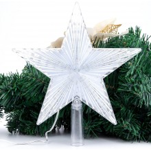 Puntale luminoso per albero di natale proiettore LED rosso forma stella batteria