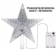 Puntale luminoso per albero di natale proiettore LED rosso forma stella batteria