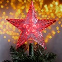 Puntale luminoso per albero di natale proiettore LED rosso forma stella batteria