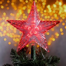 Puntale luminoso per albero di natale proiettore LED rosso forma stella batteria