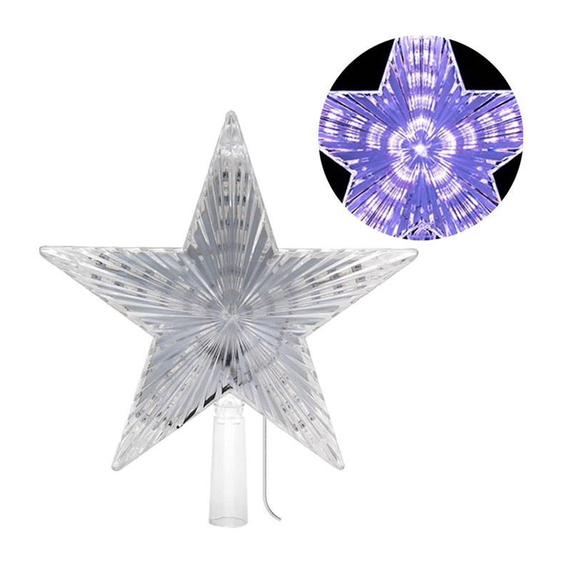 Puntale luminoso per albero di natale proiettore LED glicine forma di stella