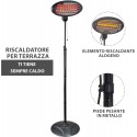 Stufa Esterno 2000W Termosifone regolabile Calorifero Elettrico Fungo Esterni