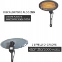 Stufa Esterno 2000W Termosifone regolabile Calorifero Elettrico Fungo Esterni