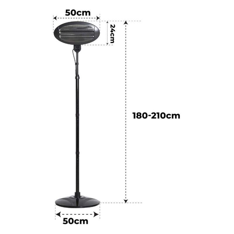 HOOMEI Stufa Esterno 2000W Termosifone regolabile Calorifero Elettr...