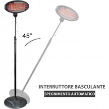 Stufa Esterno 2000W Termosifone regolabile Calorifero Elettrico Fungo Esterni