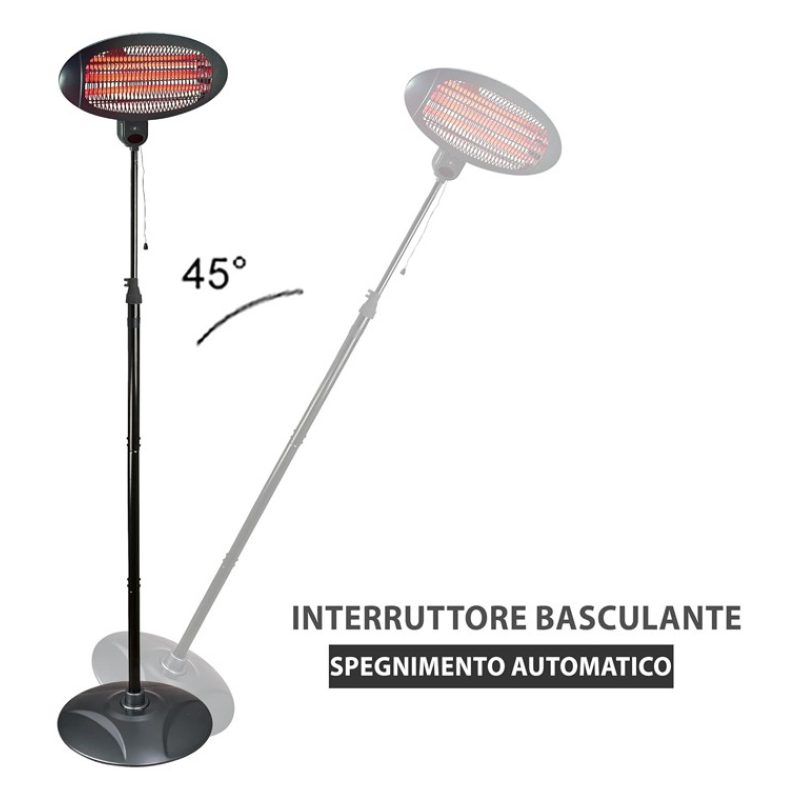 HOOMEI Stufa Esterno 2000W Termosifone regolabile Calorifero Elettr...