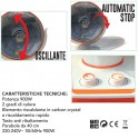 Stufa Elettrica 900W Oscillante Carbon Crystal 40cm Termoventilatore Mod. SA9660