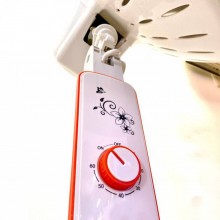 Stufa Elettrica al Carbonio da Pavimento 900 W Bianco Arancio SA9680 DCG