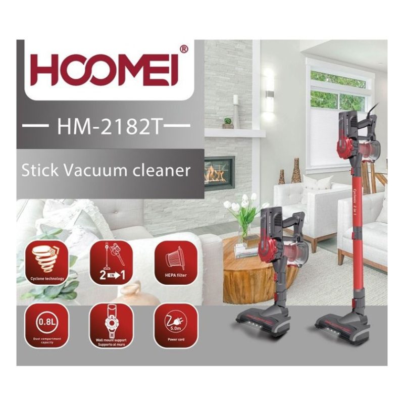HOOMEI Aspirapolvere Scopa Elettrica Senza Sacco 2in1 con FILO Clea...