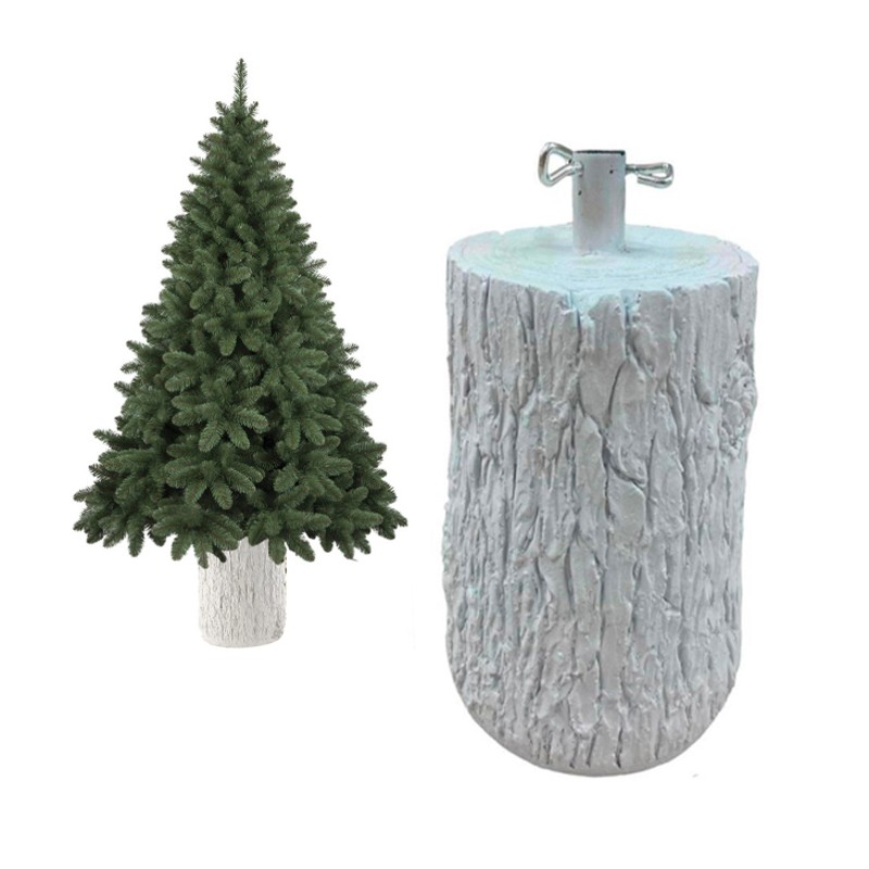 Base Tronco bianco piede Per Albero Di Natale Effetto Legno da 120 a 270 cm