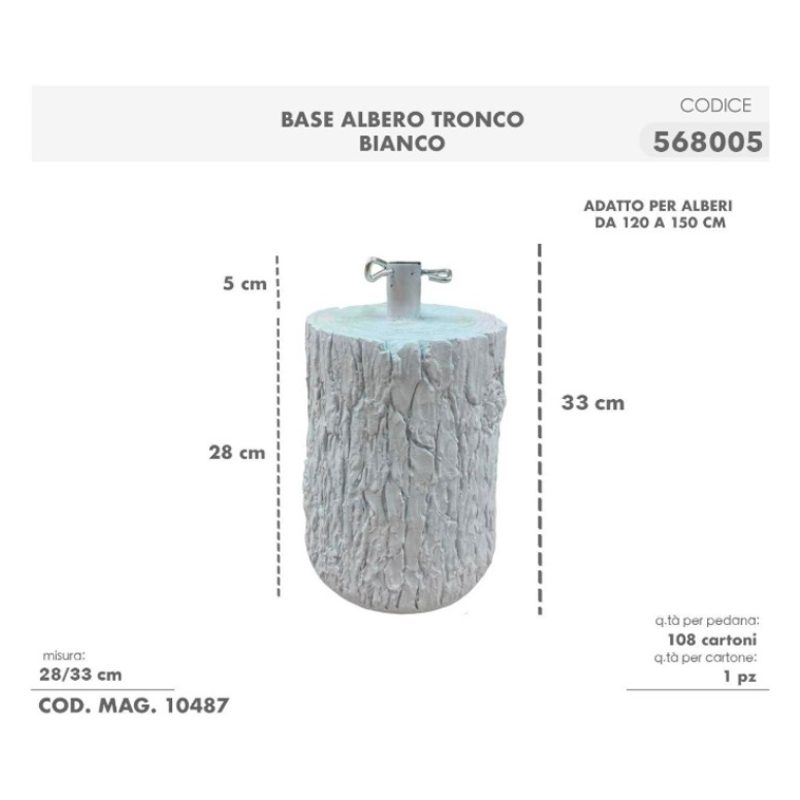 Base Tronco bianco piede Per Albero Di Natale Effetto Legno da 120 ...