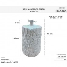 Base Tronco bianco piede Per Albero Di Natale Effetto Legno da 120 a 270 cm