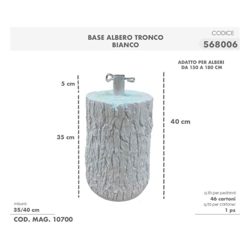 Base Tronco bianco piede Per Albero Di Natale Effetto Legno da 120 ...