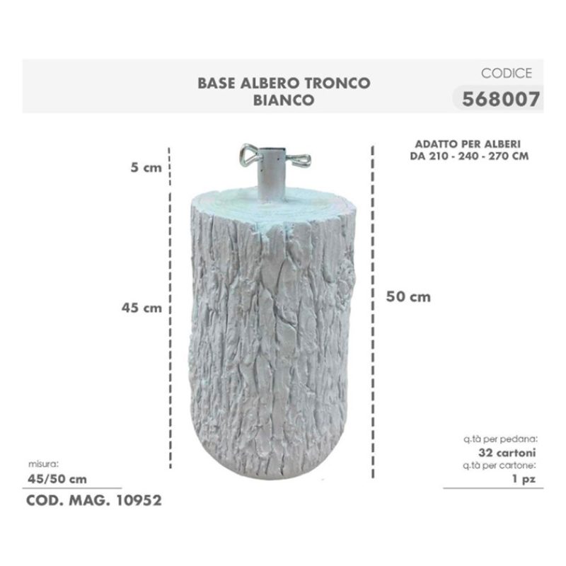 Base Tronco bianco piede Per Albero Di Natale Effetto Legno da 120 ...