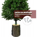 Tronco Base Piede Albero di Natale 40cm Decorazione Effetto Legno Marrone Decoro