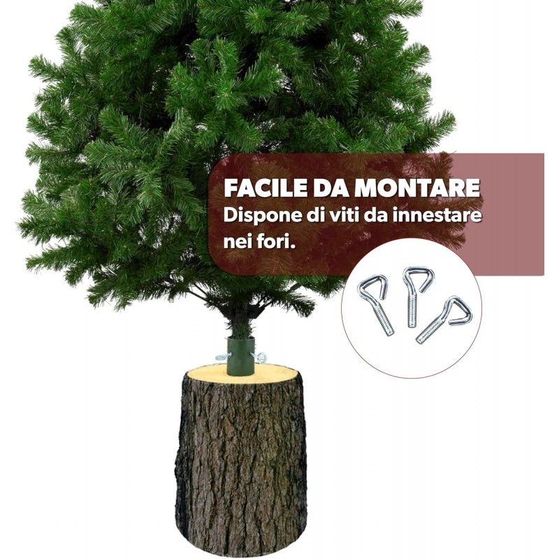 Hongu Tronco Base Piede Albero di Natale 40cm Decorazione Effetto L...