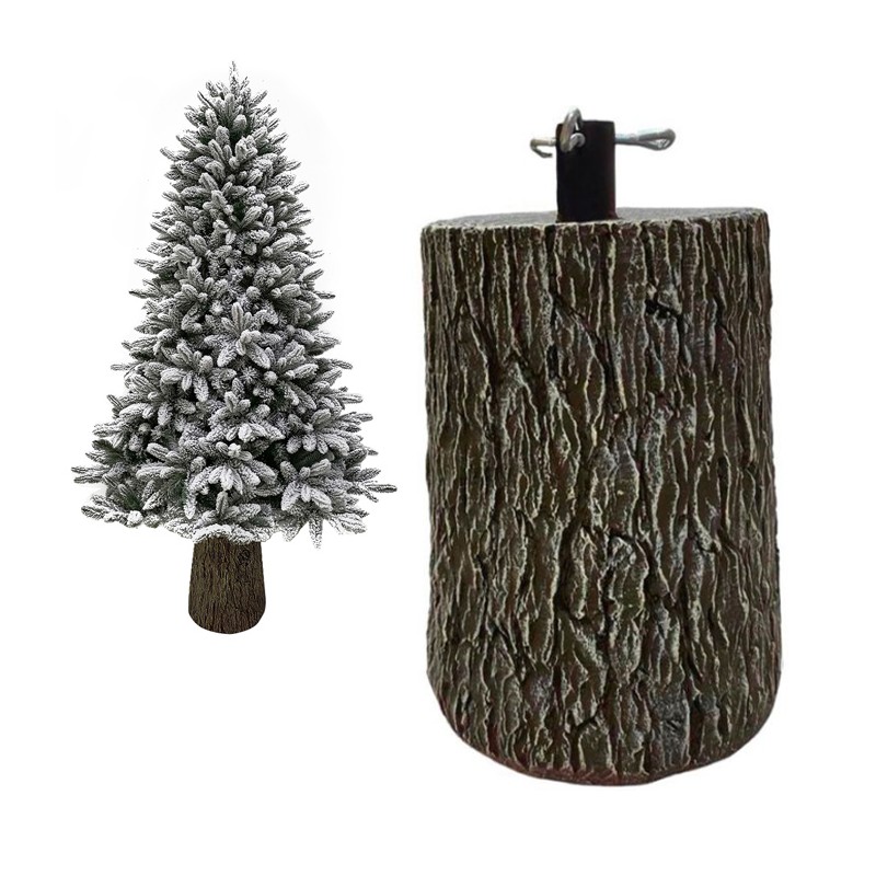 Tronco Base Piede Albero di Natale 40/50cm Decorazione Effetto Legno nero