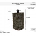 Tronco Base Piede Albero di Natale 40/50cm Decorazione Effetto Legno nero